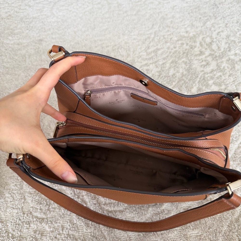 Kate Spade Leila Triple Compartment Shoulder Bag / Warm Brown / BRAND NEW / NWT - Picture 5 of 8